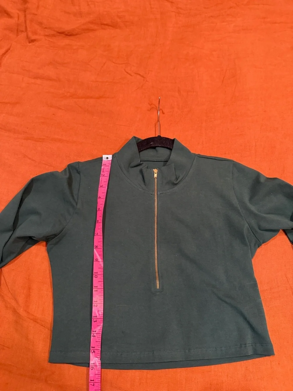 Manners LDN Cropped Half-Zip Pullover in Deep Teal - Picture 6 of 6